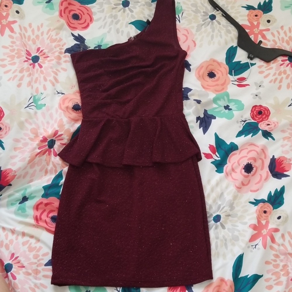 One Shoulder Peplum Dress